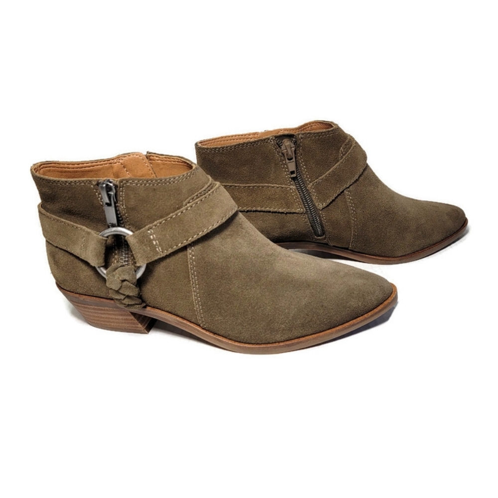 Lucky Brand Booties Women Ankle Boots SZ 6 Enitha Shoes Suede - Picture 5 of 16